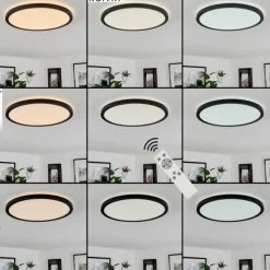 hofstein Plafonnier Sasinhosa LED Noir, 1 lumière, Télécommandes