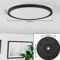 hofstein Plafonnier Sasinhosa LED Noir, 1 lumière, Télécommandes