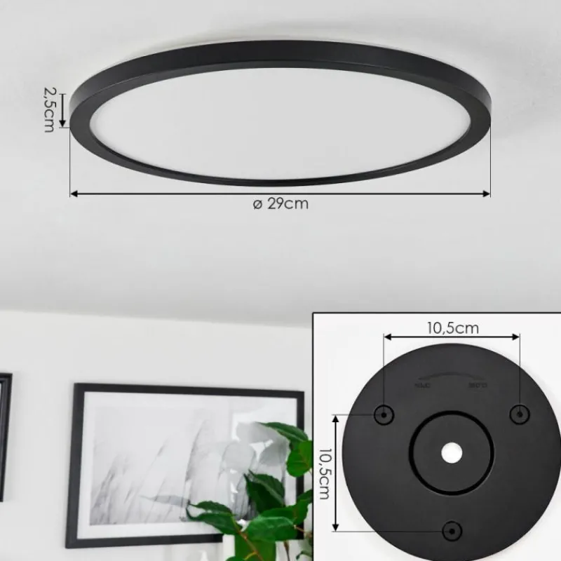 hofstein Plafonnier Sasinhosa LED Noir, 1 lumière, Télécommandes