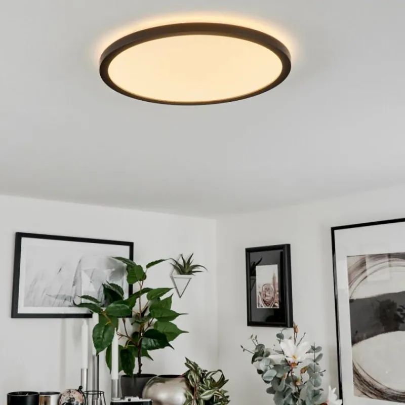 hofstein Plafonnier Sasinhosa LED Noir, 1 lumière, Télécommandes