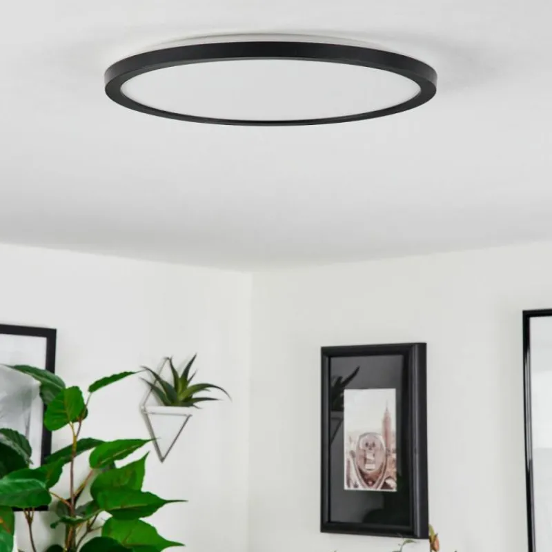 hofstein Plafonnier Sasinhosa LED Noir, 1 lumière, Télécommandes