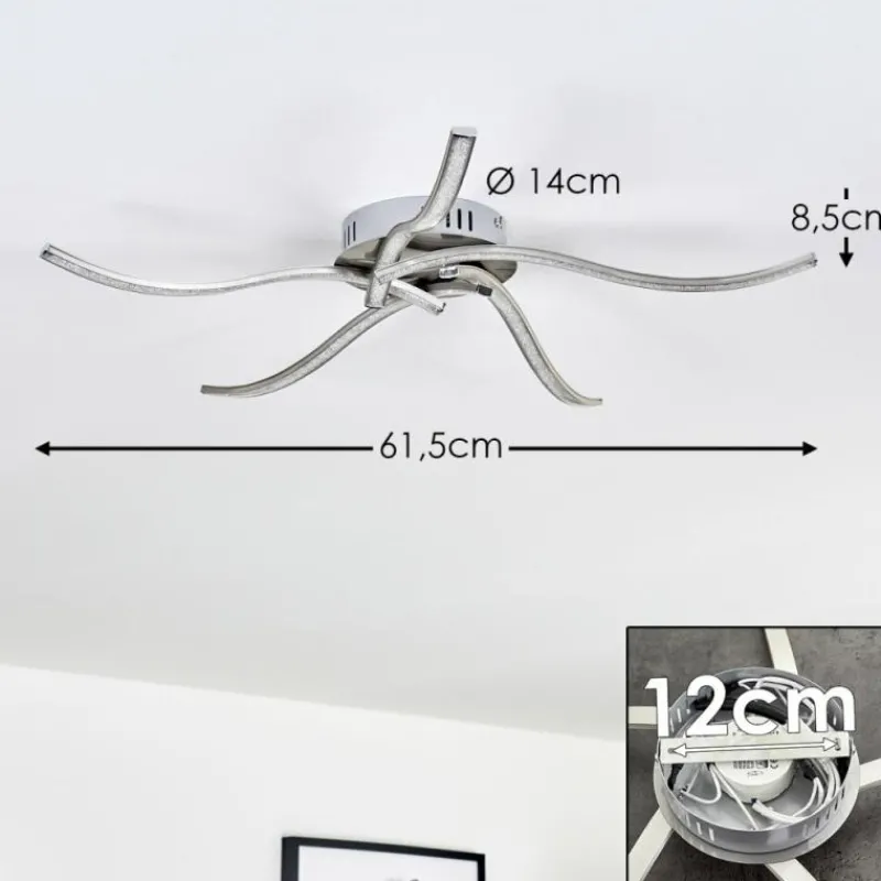 hofstein Plafonnier Saskatoon LED Nickel mat, 5 lumières* Éclairage Led