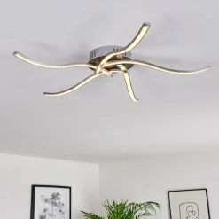 hofstein Plafonnier Saskatoon LED Nickel mat, 5 lumières* Éclairage Led