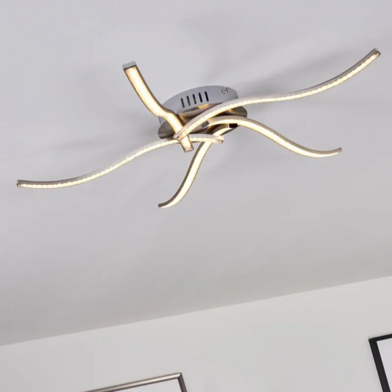 hofstein Plafonnier Saskatoon LED Nickel mat, 5 lumières* Éclairage Led