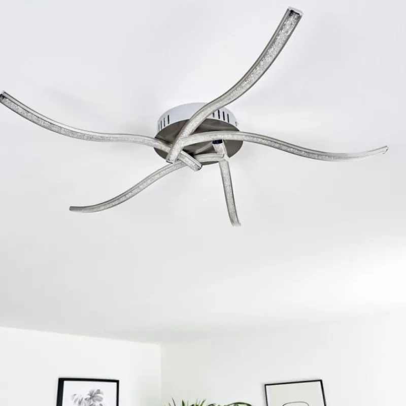 hofstein Plafonnier Saskatoon LED Nickel mat, 5 lumières* Éclairage Led