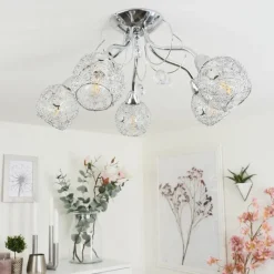 hofstein Plafonnier Saxeten Chrome, 5 lumières