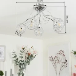 hofstein Plafonnier Saxeten Chrome, 5 lumières