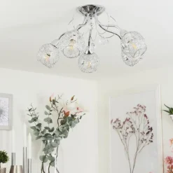 hofstein Plafonnier Saxeten Chrome, 5 lumières