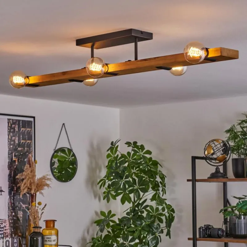 hofstein Plafonnier Schanis Écru, Noir, 5 lumières