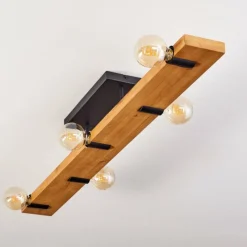 hofstein Plafonnier Schanis Écru, Noir, 5 lumières