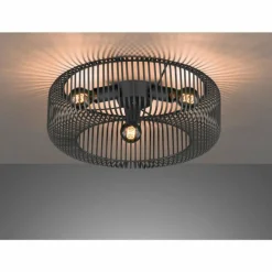 Lampes Industrielles-SCHÖNER WOHNEN-Kollektion Plafonnier Cage Noir, 3 lumières