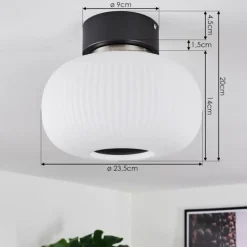 hofstein Plafonnier Sebep LED Noir, 1 lumière
