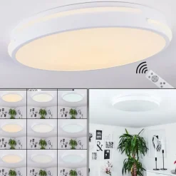 hofstein Plafonnier Seewen LED Blanc, 1 lumière, Télécommandes* Éclairage Led