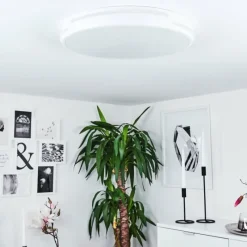 hofstein Plafonnier Seewen LED Blanc, 1 lumière, Télécommandes* Éclairage Led