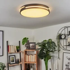 hofstein Plafonnier Seewen LED Noir, Blanc, 1 lumière, Télécommandes