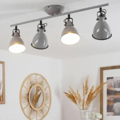 hofstein Plafonnier Selki Gris, 4 lumières