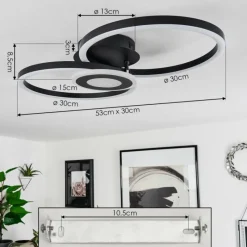 hofstein Plafonnier Serzedelo LED Noir, 1 lumière