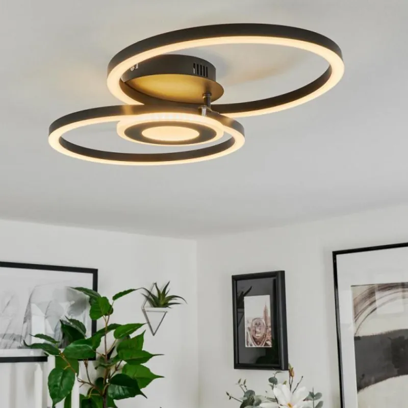 hofstein Plafonnier Serzedelo LED Noir, 1 lumière