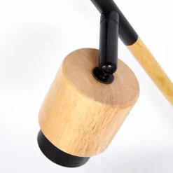 Lampes Vintages & Rétros-hofstein Plafonnier Sezze Bois clair, Noir, 6 lumières