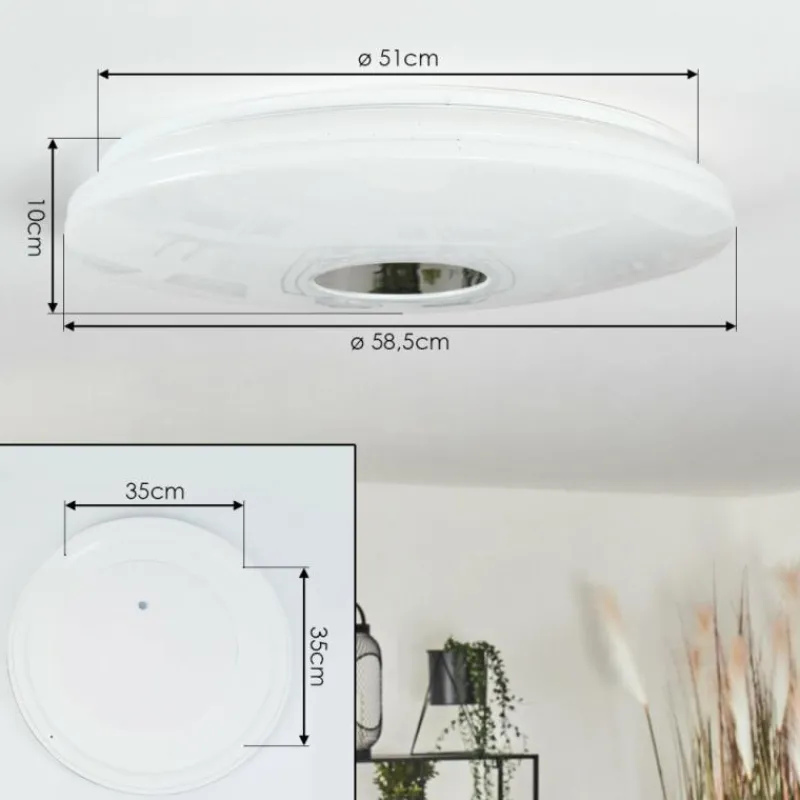 hofstein Plafonnier Shoi LED Blanc, 1 lumière, Détecteur de mouvement