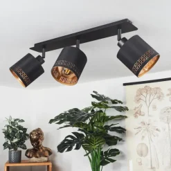 Lampes En Tissu-hofstein Plafonnier Shoi Noir, 3 lumières