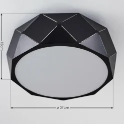 hofstein Plafonnier Shouver Noir, Blanc, 3 lumières