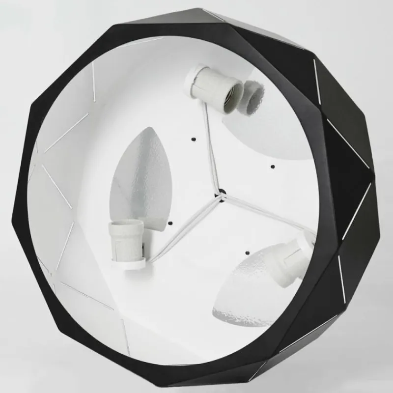 hofstein Plafonnier Shouver Noir, Blanc, 3 lumières