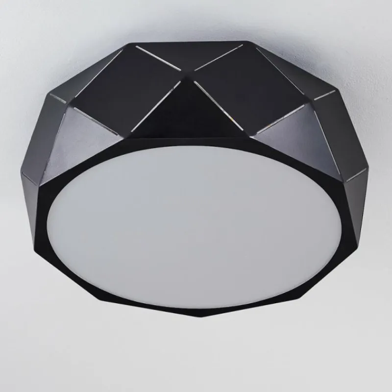 hofstein Plafonnier Shouver Noir, Blanc, 3 lumières