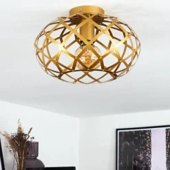 Lampes Dorées-hofstein Plafonnier Shupá Or, Laiton, 1 lumière