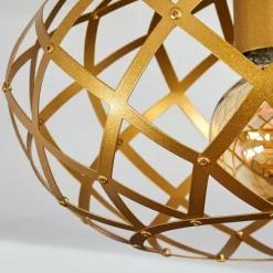 Lampes Dorées-hofstein Plafonnier Shupá Or, Laiton, 1 lumière