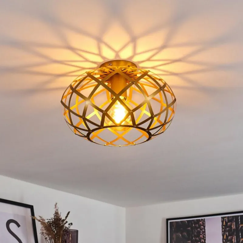 Lampes Dorées-hofstein Plafonnier Shupá Or, Laiton, 1 lumière