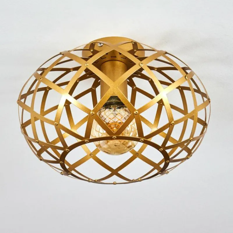 Lampes Dorées-hofstein Plafonnier Shupá Or, Laiton, 1 lumière