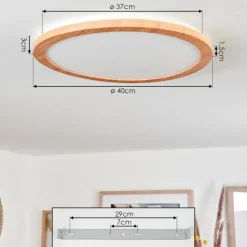 Luminaires Scandinaves-hofstein Plafonnier Siguna LED Couleur bois, 1 lumière