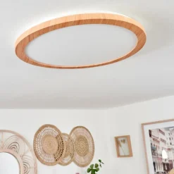 Luminaires Scandinaves-hofstein Plafonnier Siguna LED Couleur bois, 1 lumière