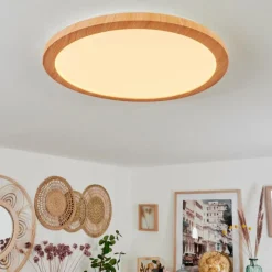 Luminaires Scandinaves-hofstein Plafonnier Siguna LED Couleur bois, 1 lumière