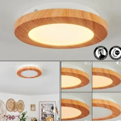 Luminaires Scandinaves-hofstein Plafonnier Siguna LED Couleur bois, 1 lumière