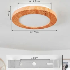 Luminaires Scandinaves-hofstein Plafonnier Siguna LED Couleur bois, 1 lumière