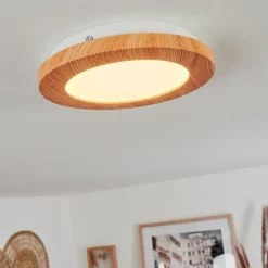 Luminaires Scandinaves-hofstein Plafonnier Siguna LED Couleur bois, 1 lumière