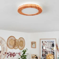 Luminaires Scandinaves-hofstein Plafonnier Siguna LED Couleur bois, 1 lumière