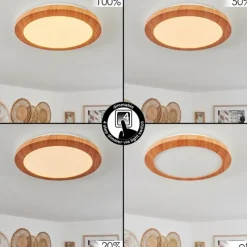 Luminaires Scandinaves-hofstein Plafonnier Siguna LED Couleur bois, 1 lumière