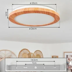 Luminaires Scandinaves-hofstein Plafonnier Siguna LED Couleur bois, 1 lumière