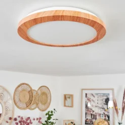 Luminaires Scandinaves-hofstein Plafonnier Siguna LED Couleur bois, 1 lumière