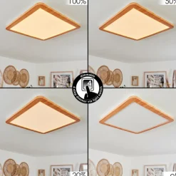 Lampes En Bois-hofstein Plafonnier Siguna LED Couleur bois, 1 lumière