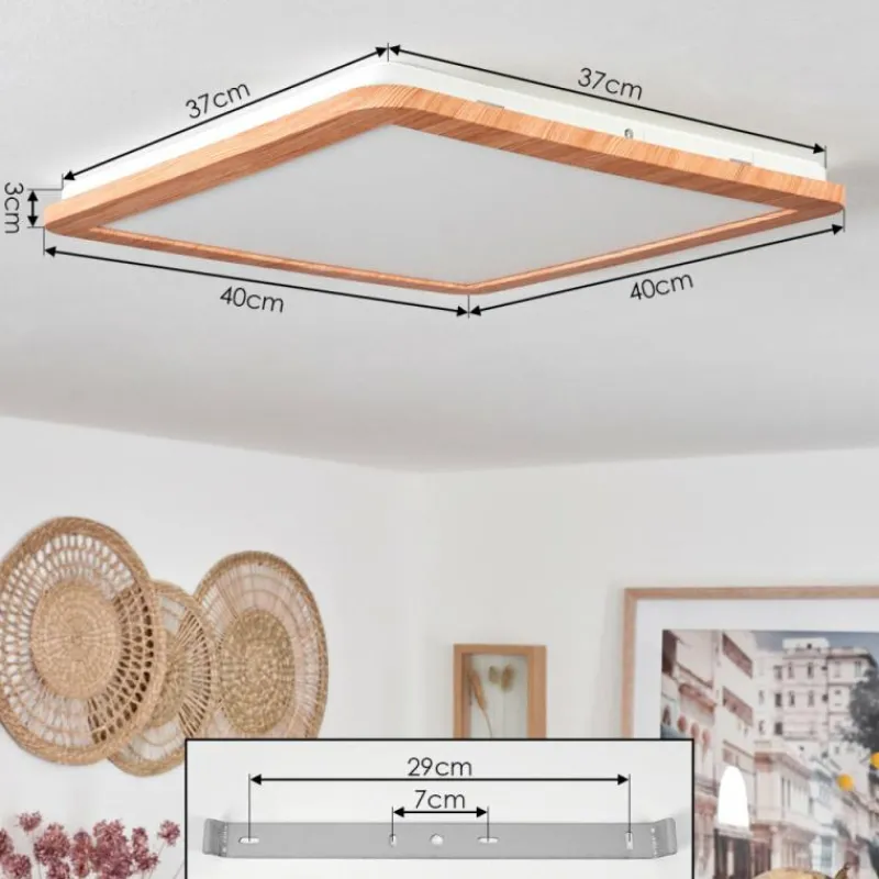 Lampes En Bois-hofstein Plafonnier Siguna LED Couleur bois, 1 lumière