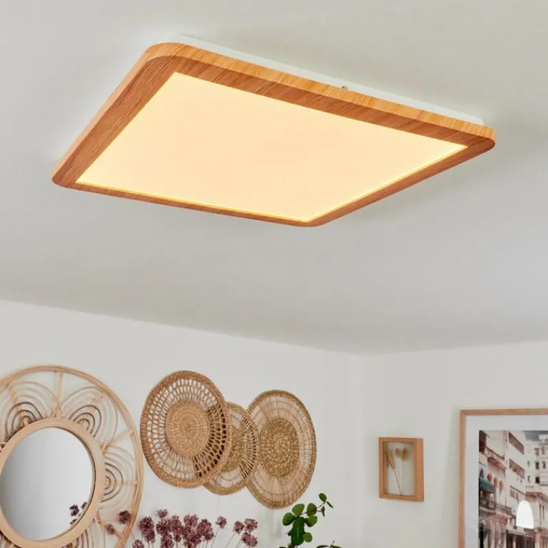 Lampes En Bois-hofstein Plafonnier Siguna LED Couleur bois, 1 lumière