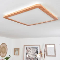 Lampes En Bois-hofstein Plafonnier Siguna LED Couleur bois, 1 lumière