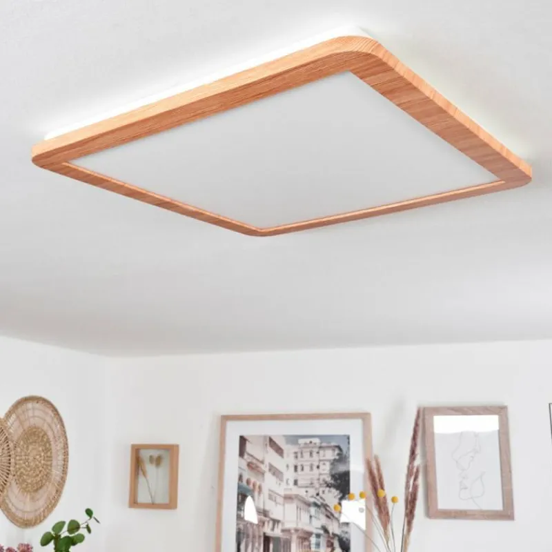 Lampes En Bois-hofstein Plafonnier Siguna LED Couleur bois, 1 lumière