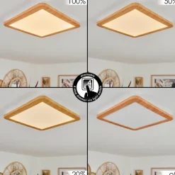 Lampes En Bois-hofstein Plafonnier Siguna LED Couleur bois, 1 lumière