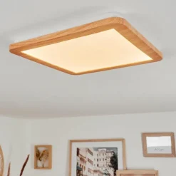 Lampes En Bois-hofstein Plafonnier Siguna LED Couleur bois, 1 lumière