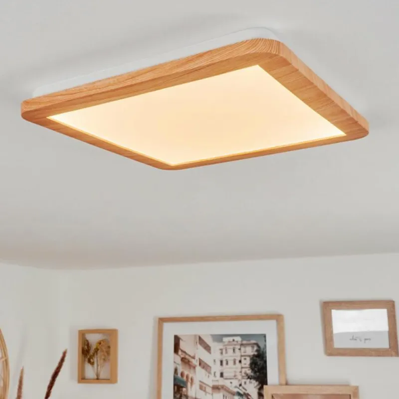 Lampes En Bois-hofstein Plafonnier Siguna LED Couleur bois, 1 lumière